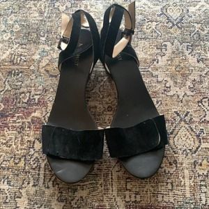 Black Suede Nine West Sandals Size 10